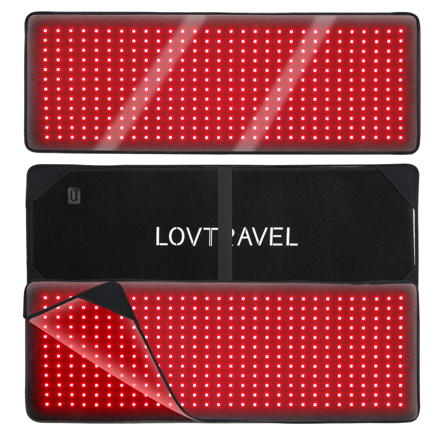 LOVTRAVEL 360pcs LED 660nm Red Light and 850nm Near Infrared Light Therapy Devices Mat Large Wearable Pads Wrap for Body Pain Relief