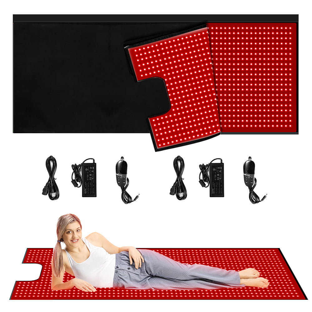 LOVTRAVEL New 2520pcs LED 660nm Red Light Therapy Mat Sleep Bag 850nm Near Infrared Light Therapy Mats Devices Large Pads for Full Whole Body Pain Relief
