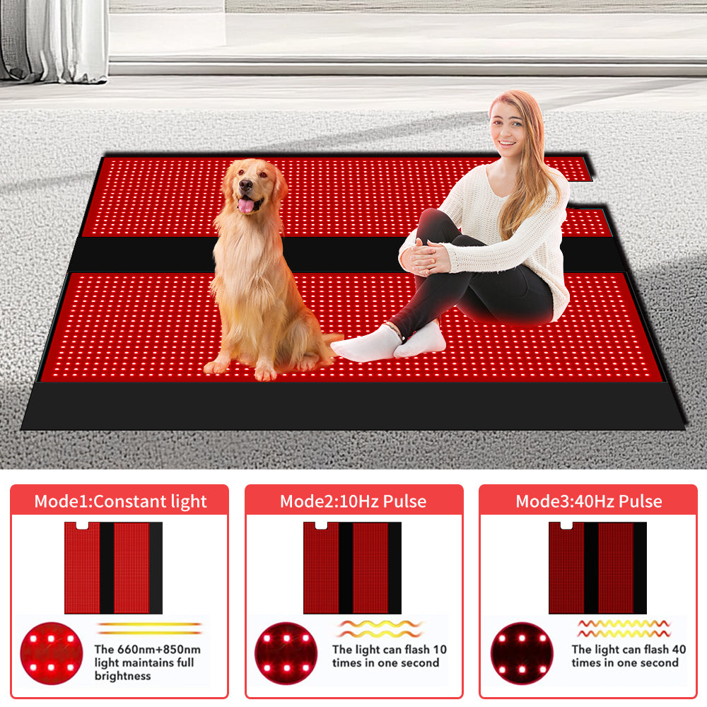 LOVTRAVEL New 2520pcs LED 660nm Red Light Therapy Mat Sleep Bag 850nm Near Infrared Light Therapy Mats Devices Large Pads for Full Whole Body Pain Relief