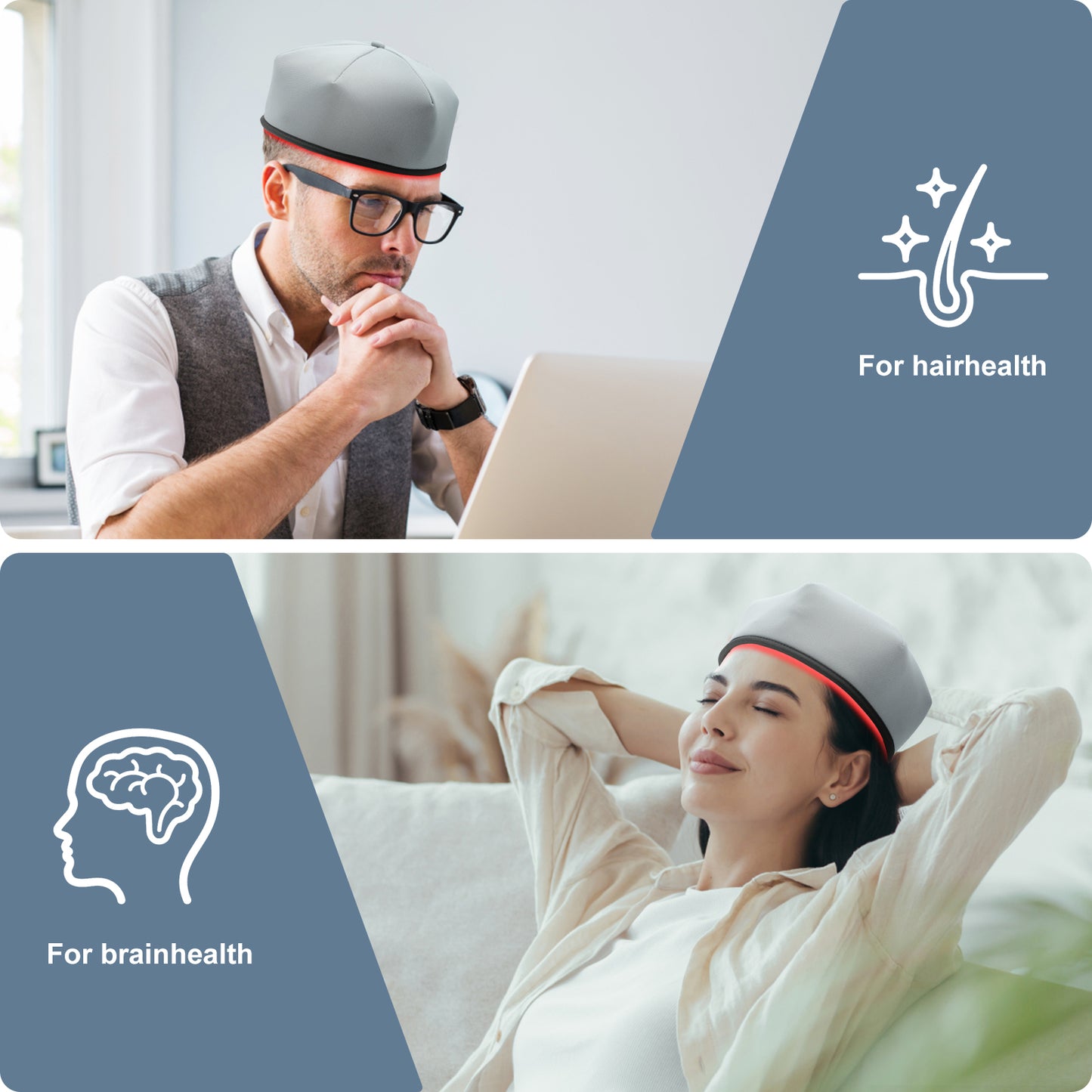 LOVTRAVEL Near Infrared LED Red Light Therapy Cap Helmet for Hair Regrowth Prevant Loss Head relaxation Relief scalp phototherapy Device