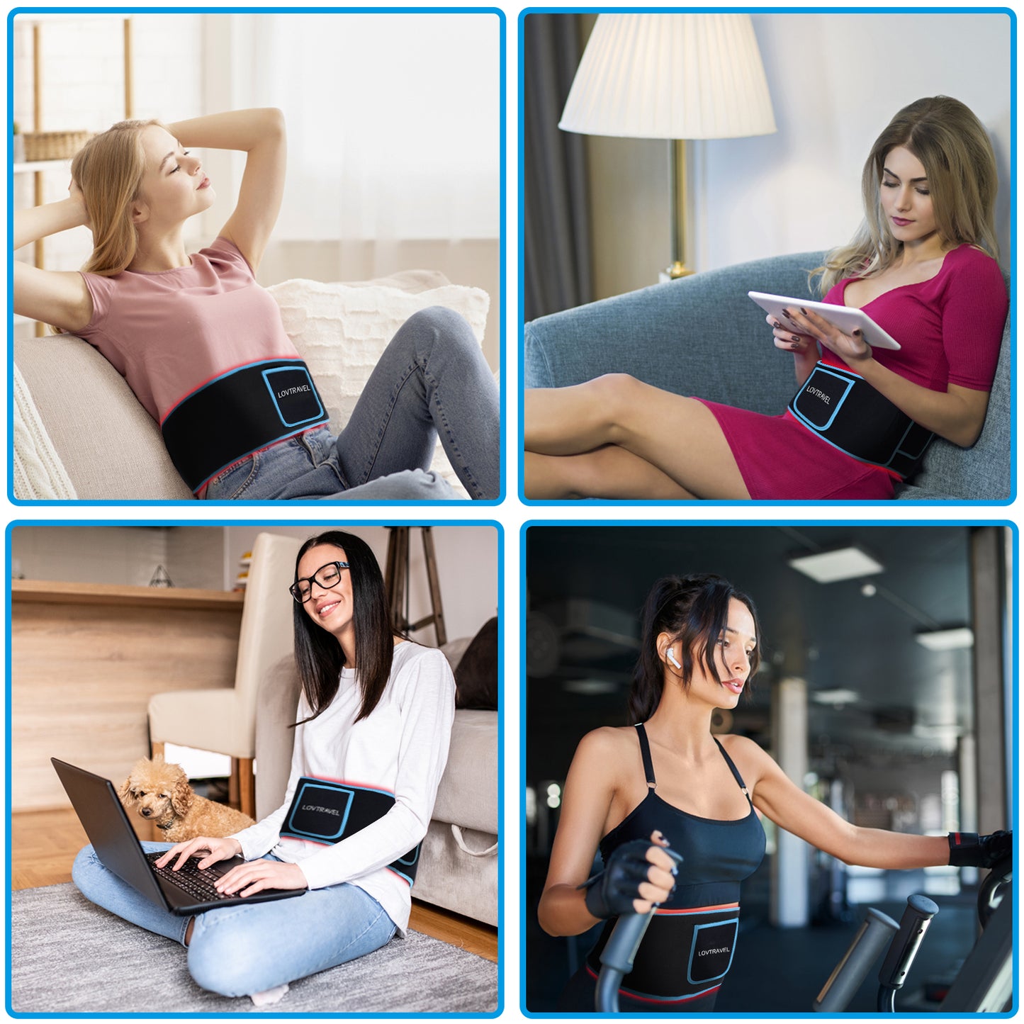 LOVTRAVEL 660nm LED Red Light Therapy Belt 850nm Near Infrared Light Therapy Devices Wearable Pads Lipo Wrap for Body Pain Relief