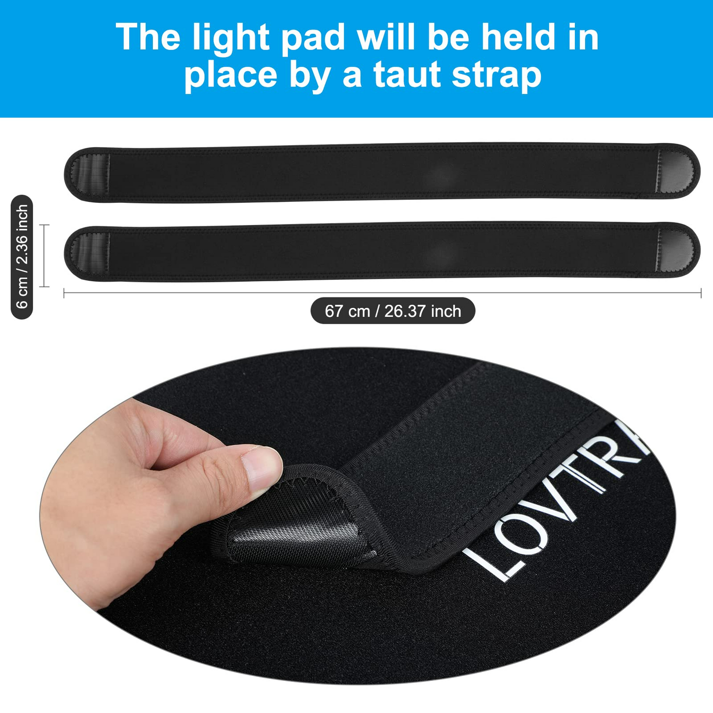 LOVTRAVEL 660nm LED Red Light Therapy for Body and 850nm Near Infrared Light Therapy Devices 21''x13'' Large Pads Belt Wearable Wrap for Leg Thigh Knee Belly Back Waist Pain Relief