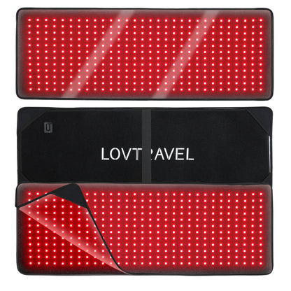 LOVTRAVEL 360pcs LED 660nm Red Light and 850nm Near Infrared Light Therapy Devices Mat Large Wearable Pads Wrap for Body Pain Relief