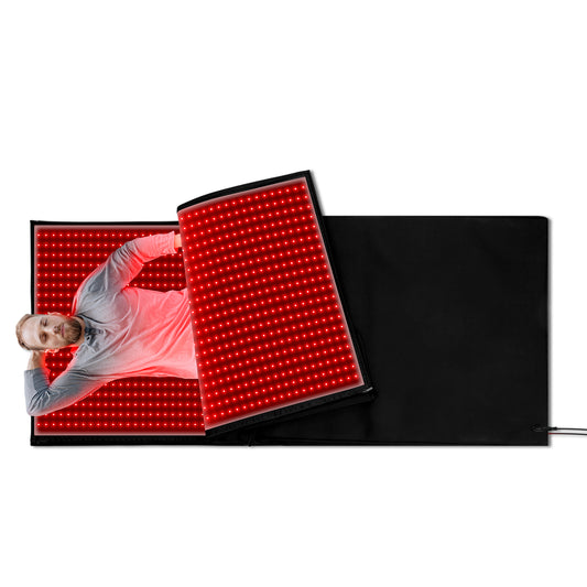 LOVTRAVEL New 2560pcs LED 660nm Red Light Therapy Mat Sleep Bag 850nm Near Infrared Light Therapy Mats Devices Large Pads for Full Whole Body Pain Relief