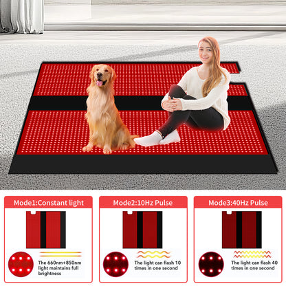 LOVTRAVEL New 2520pcs LED 660nm Red Light Therapy Mat Sleep Bag 850nm Near Infrared Light Therapy Mats Devices Large Pads for Full Whole Body Pain Relief