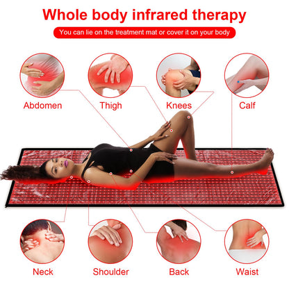 LOVTRAVEL New 1280pcs LED 660nm Red Light Therapy Mat 850nm Near Infrared Light Therapy Devices Large Pads for Whole Full Body Pain Relief