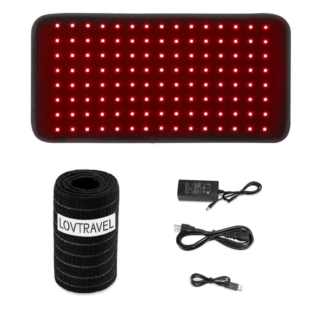 LOVTRAVEL25W 660nm LED Red Light and 850nm Near Infrared Light Therapy Devices Large Pads Wearable Wrap for Body Pain Relief