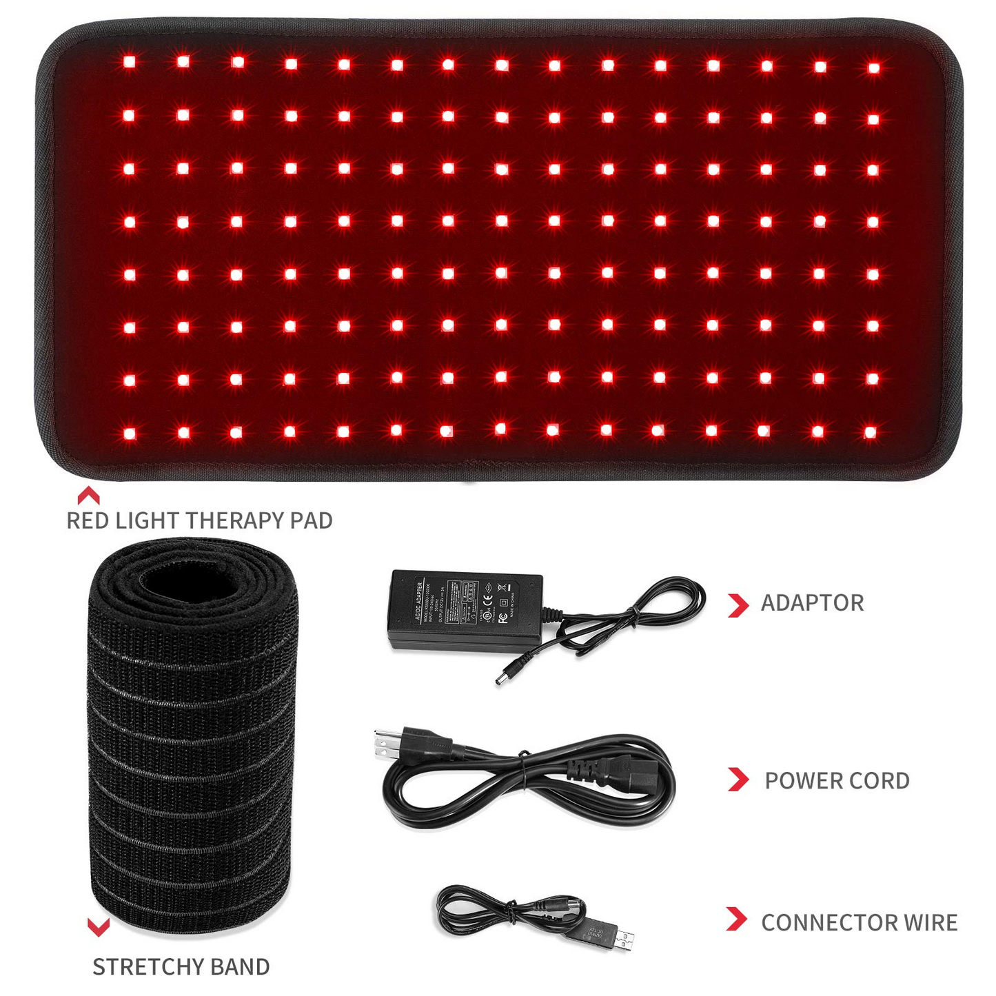LOVTRAVEL25W 660nm LED Red Light and 850nm Near Infrared Light Therapy Devices Large Pads Wearable Wrap for Body Pain Relief